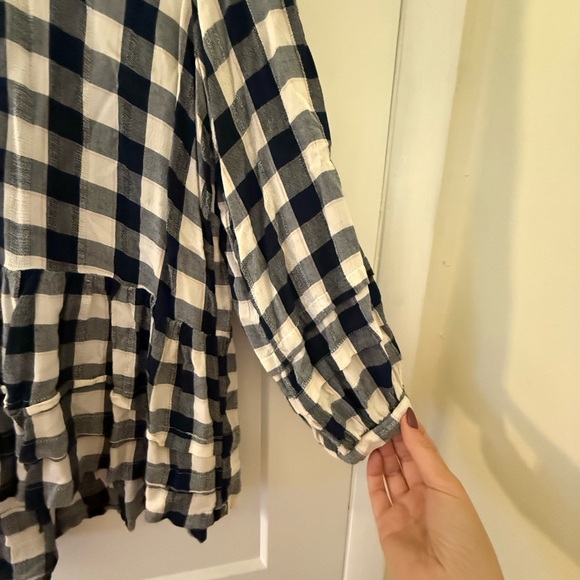 American Eagle Gingham Peplum Blouse – Size XL - Picture 2 of 6